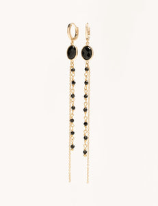 Boucles d'oreilles pendantes Florence - Onyx noir