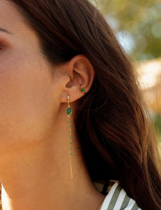 Boucles d'oreilles pendantes Florence - Onyx vert