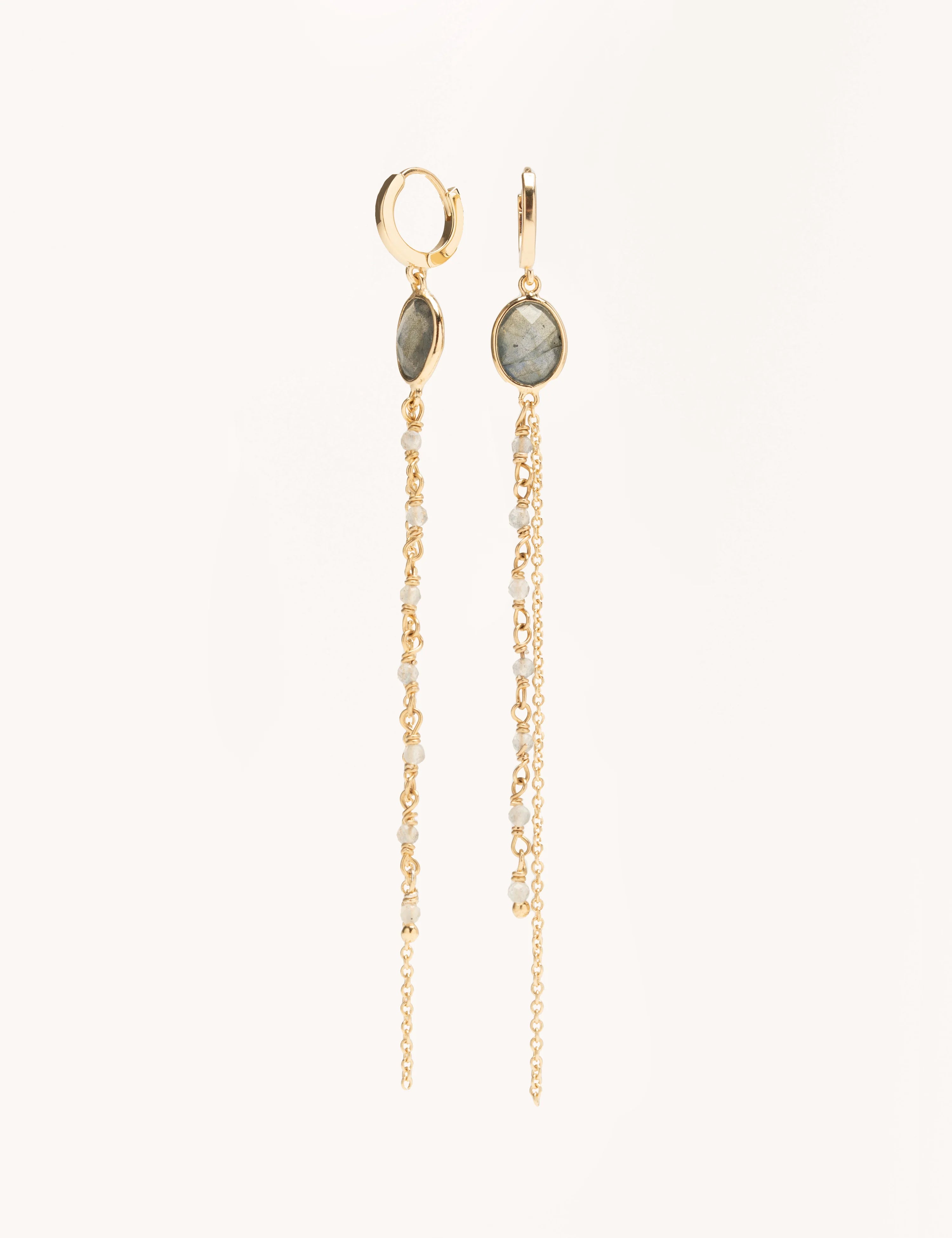 Boucles d'oreilles pendantes Florence - Labradorite