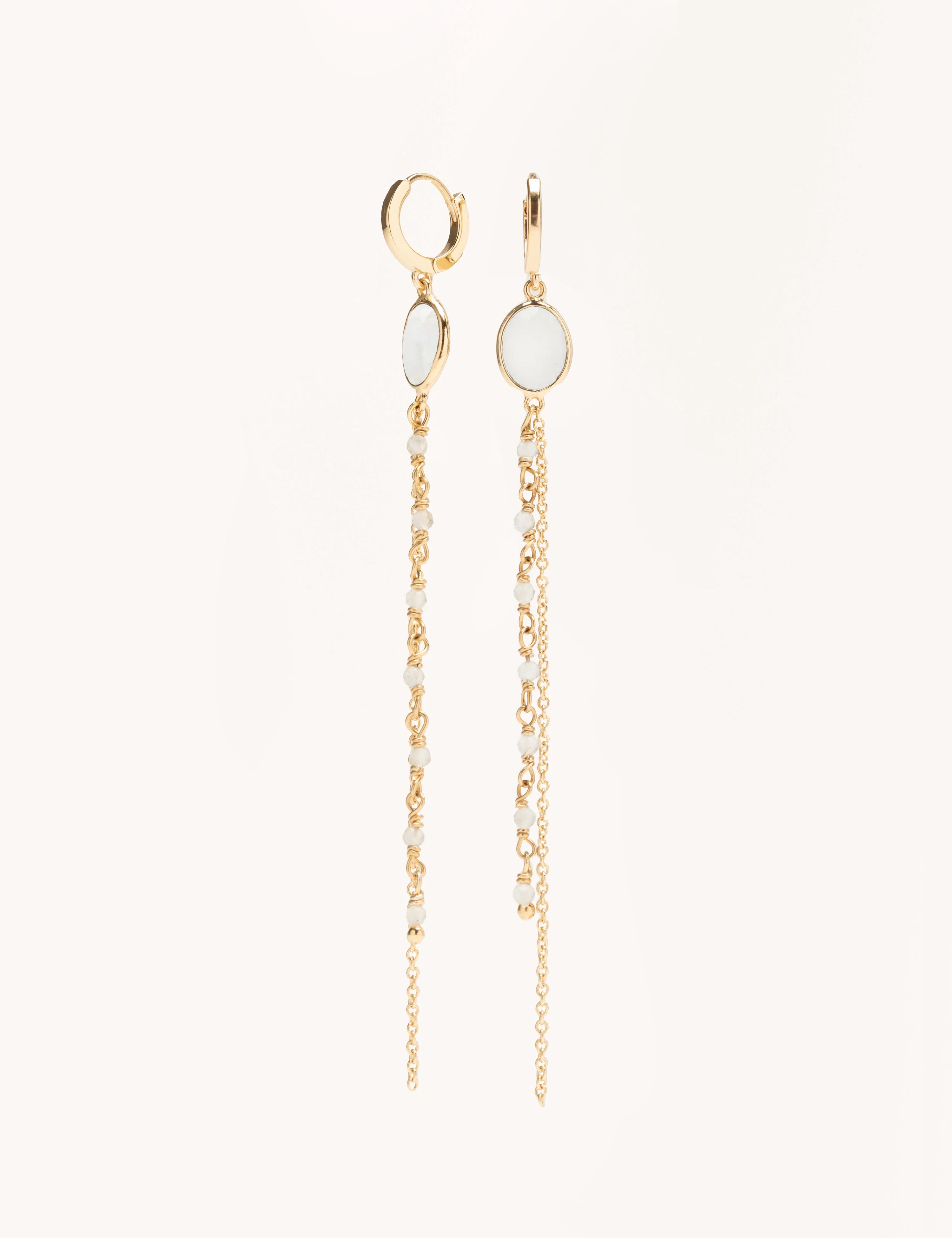 Boucles d'oreilles pendantes Florence - Pierre de lune