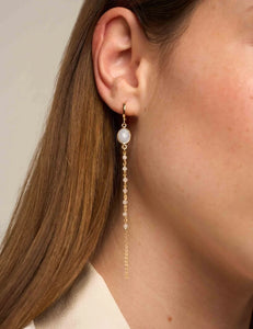 Boucles d'oreilles pendantes Florence - Pierre de lune