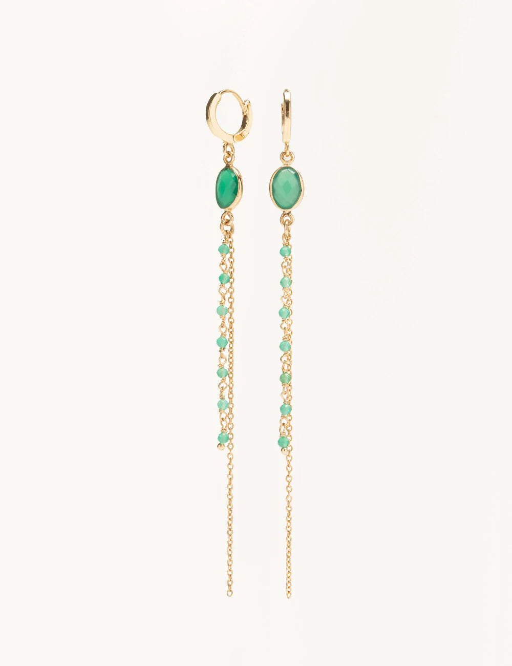 Boucles d'oreilles pendantes Florence - Onyx vert