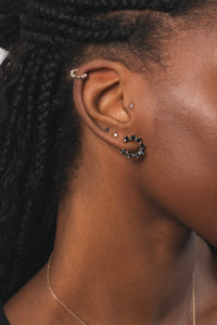 Boucles d'oreilles Joséphine - Pierres fines noires