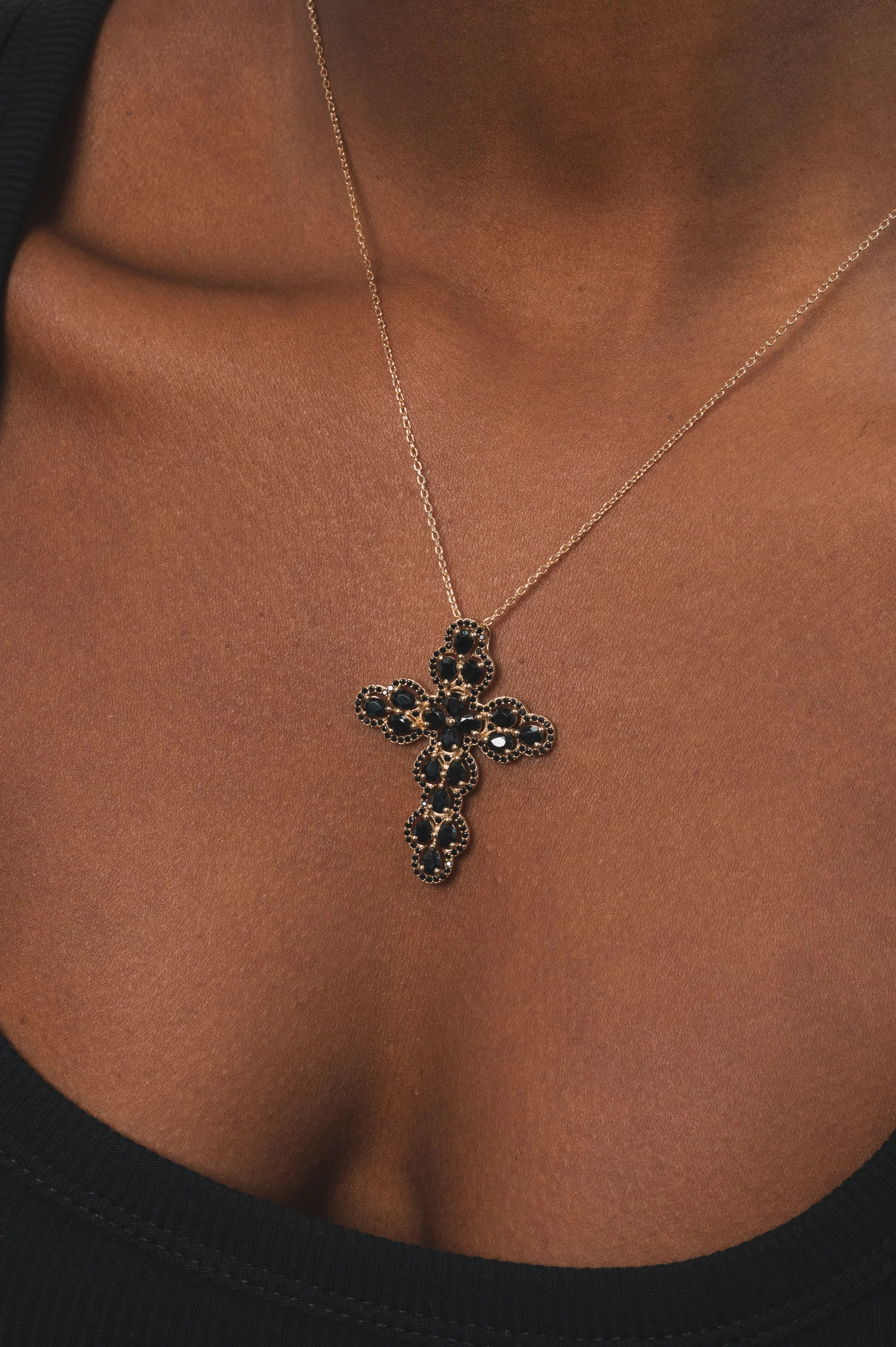 Collier Joséphine - Pierres fines onyx noir & Onyx noir