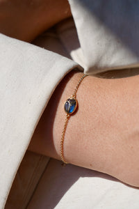 Bracelet SCARABÉE Pierres fines labradorite