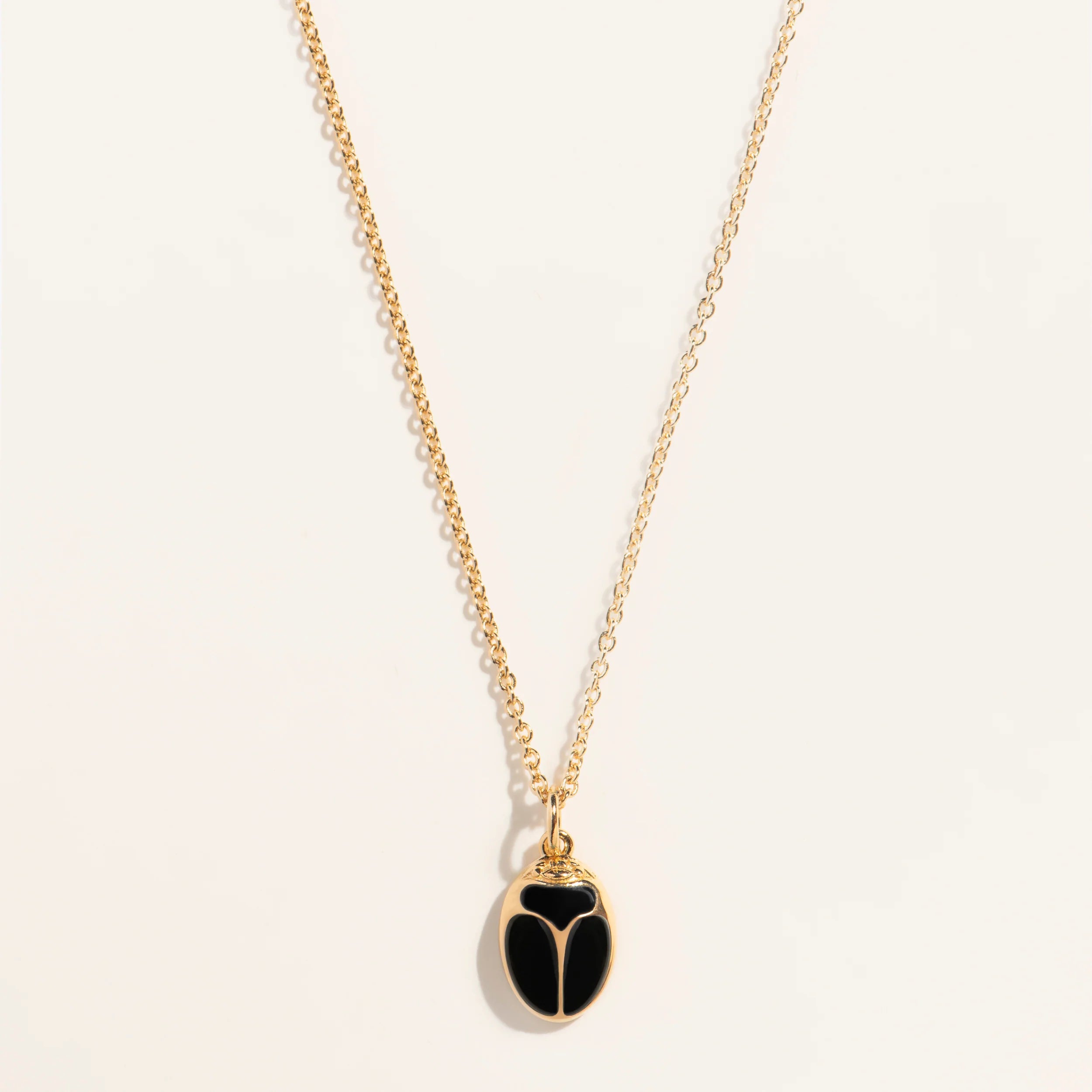 Collier SCARABÉE Pierres fines noires