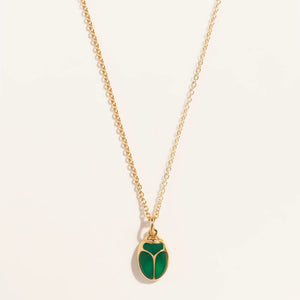 Collier SCARABÉE Pierres fines verte
