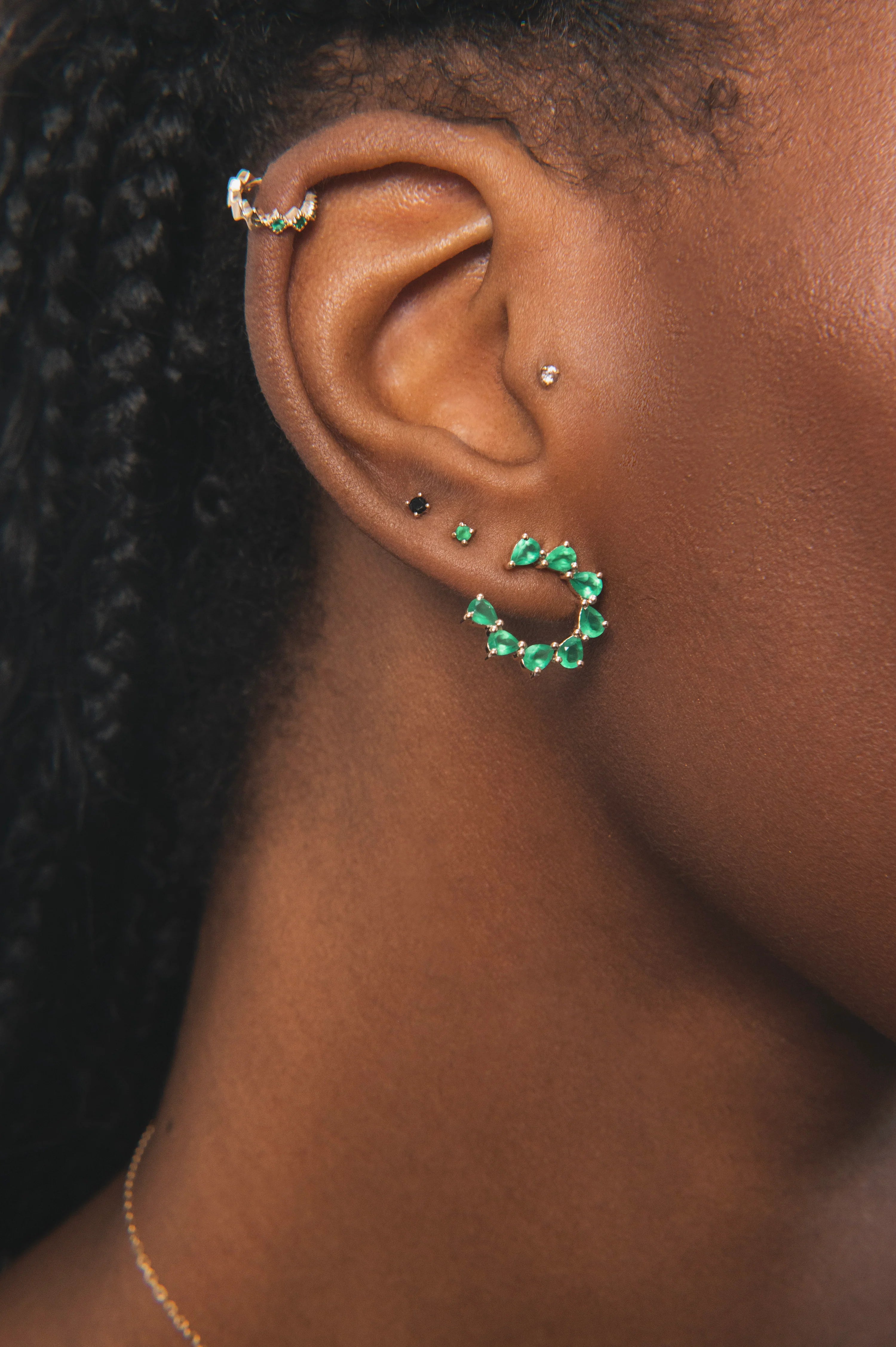Boucles d'oreilles Joséphine - Pierres fines vertes